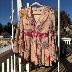 TIGER FLORAL ROMPER KIMONO